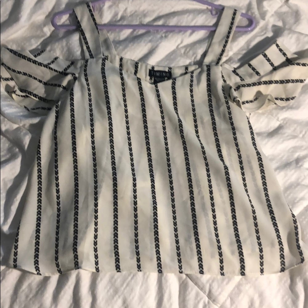 White Flowy Off the Shoulder Blouse